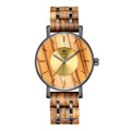 KUNHUANG 3002 new alloy wood watch men's fashion personality Japanese movement waterproof quartz watch